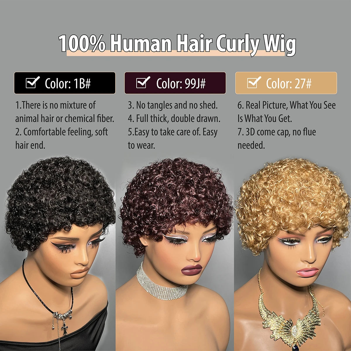 Short Curly Human Hair