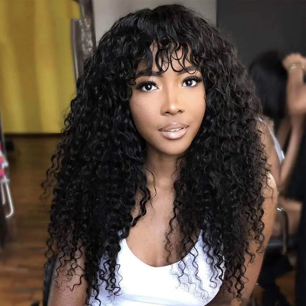 Curly Wig With Bangs