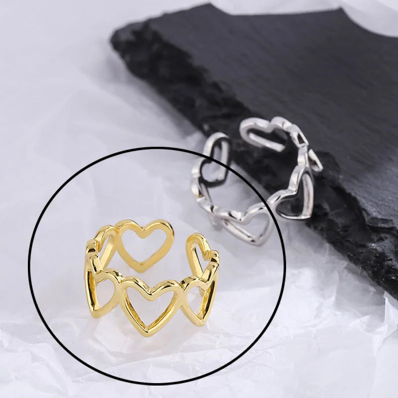 Hollow Out Gold Rings