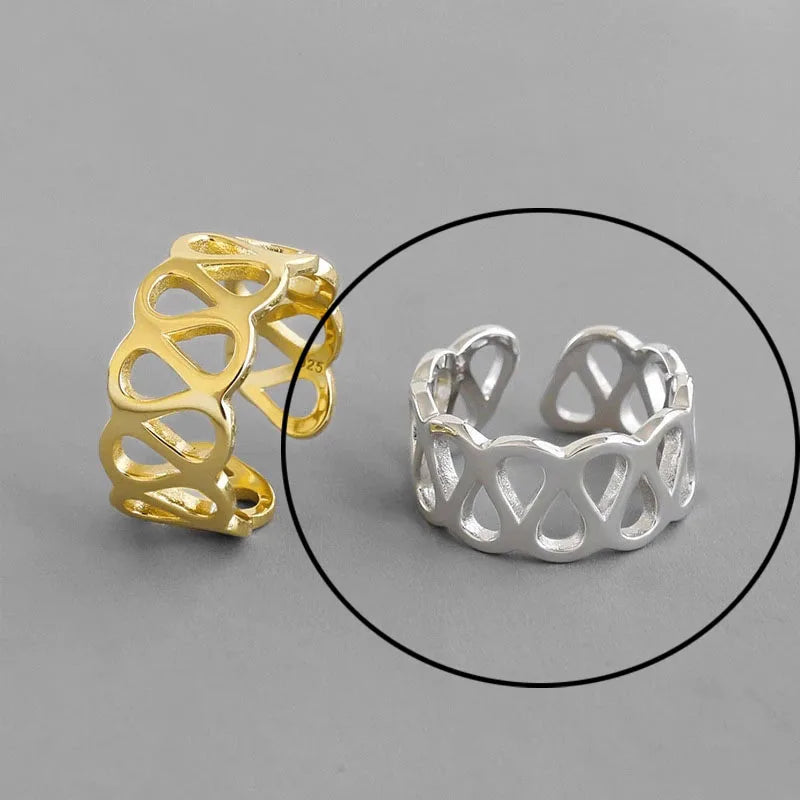 Hollow Out Gold Rings