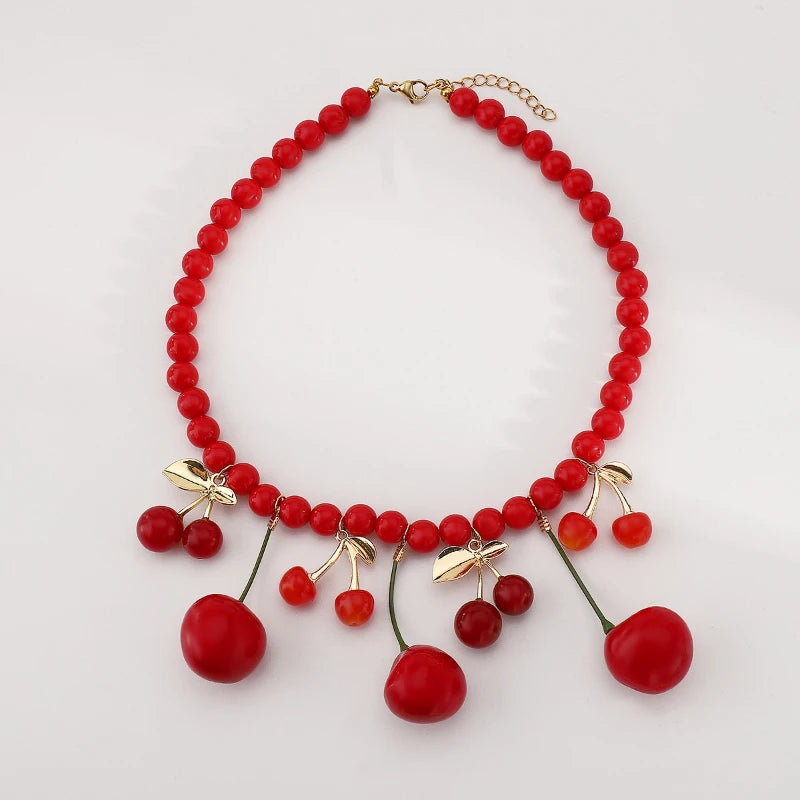 Red Fruit Cherry Pendants