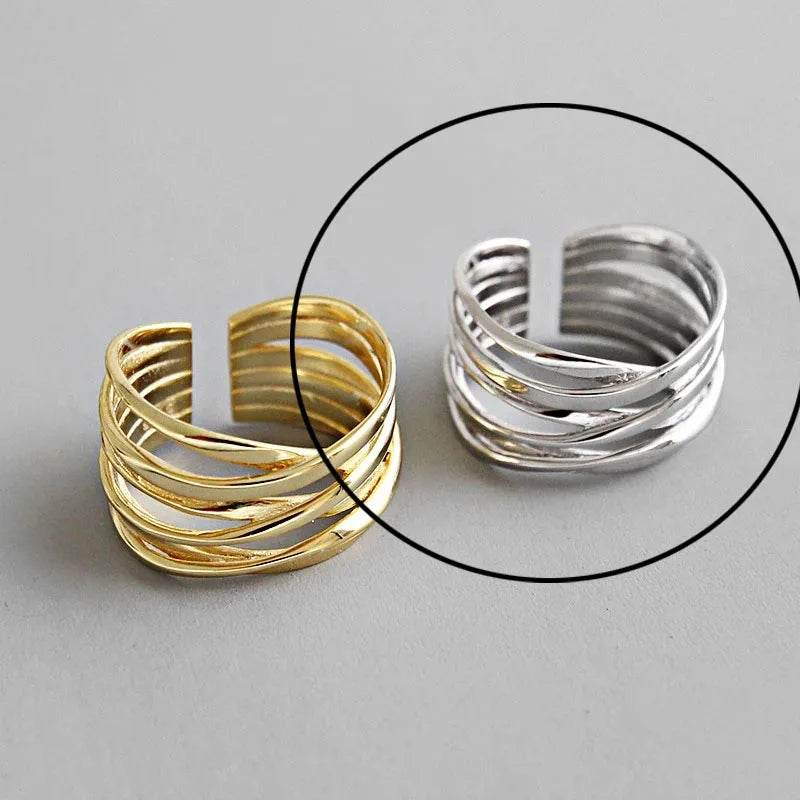 Hollow Out Gold Rings