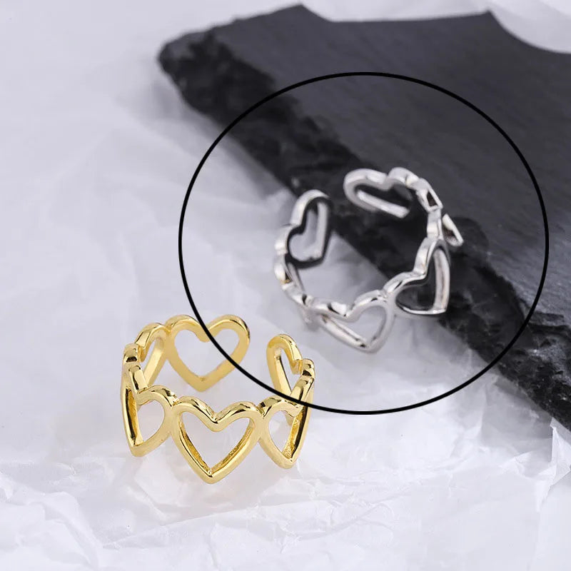 Hollow Out Gold Rings