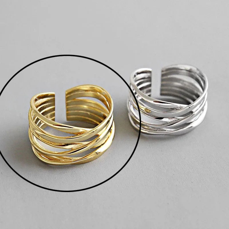 Hollow Out Gold Rings