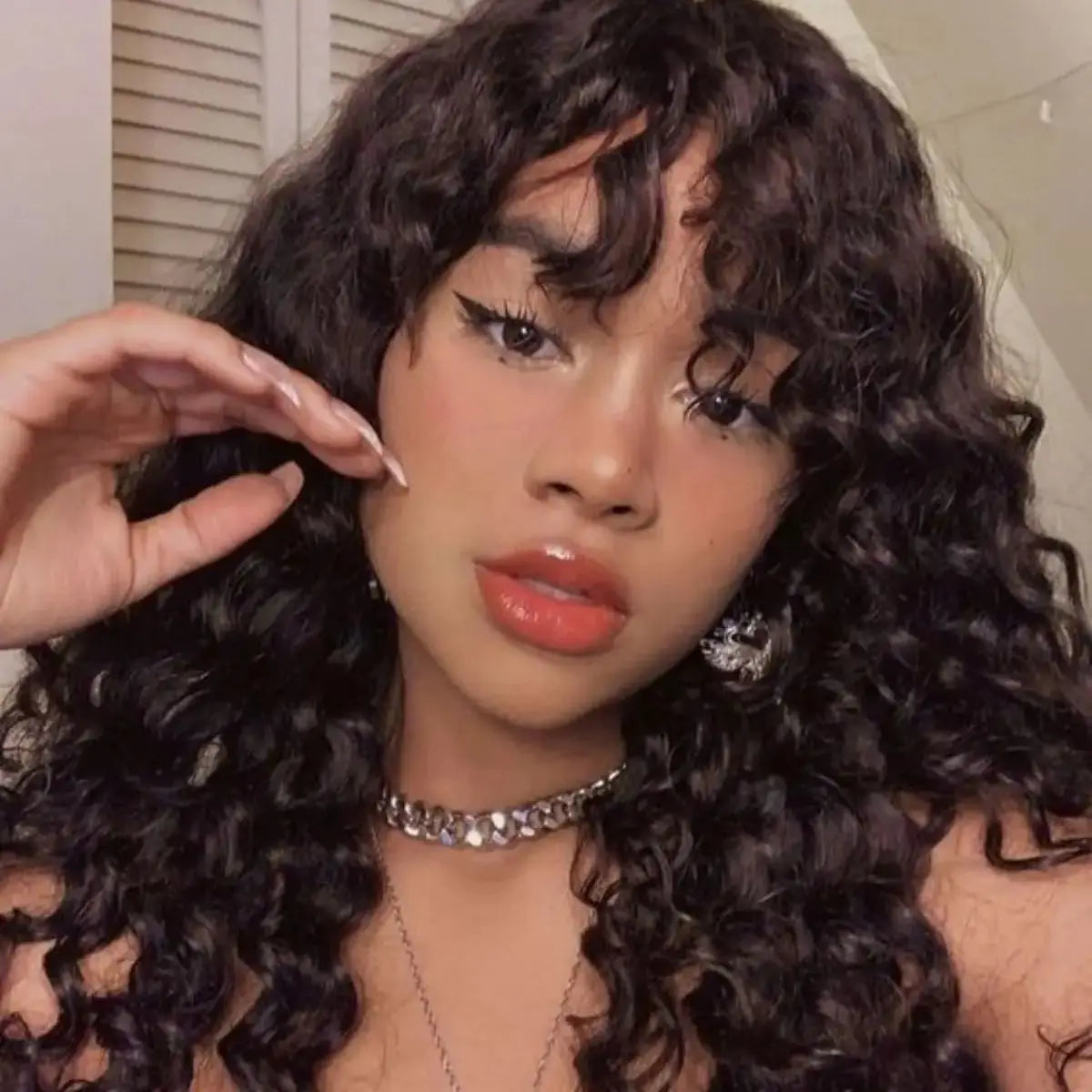Curly Wig With Bangs