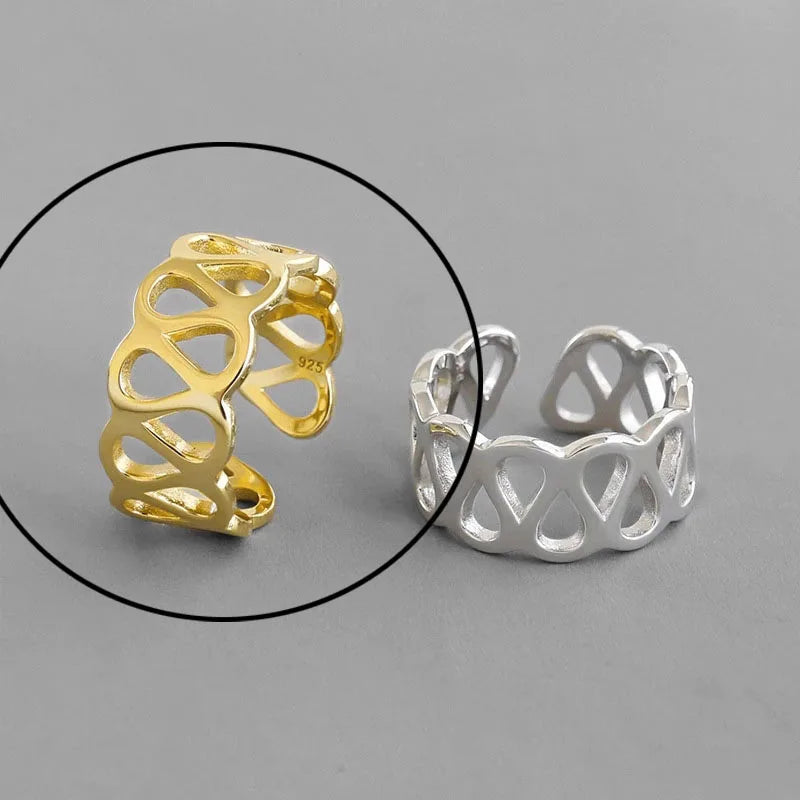 Hollow Out Gold Rings