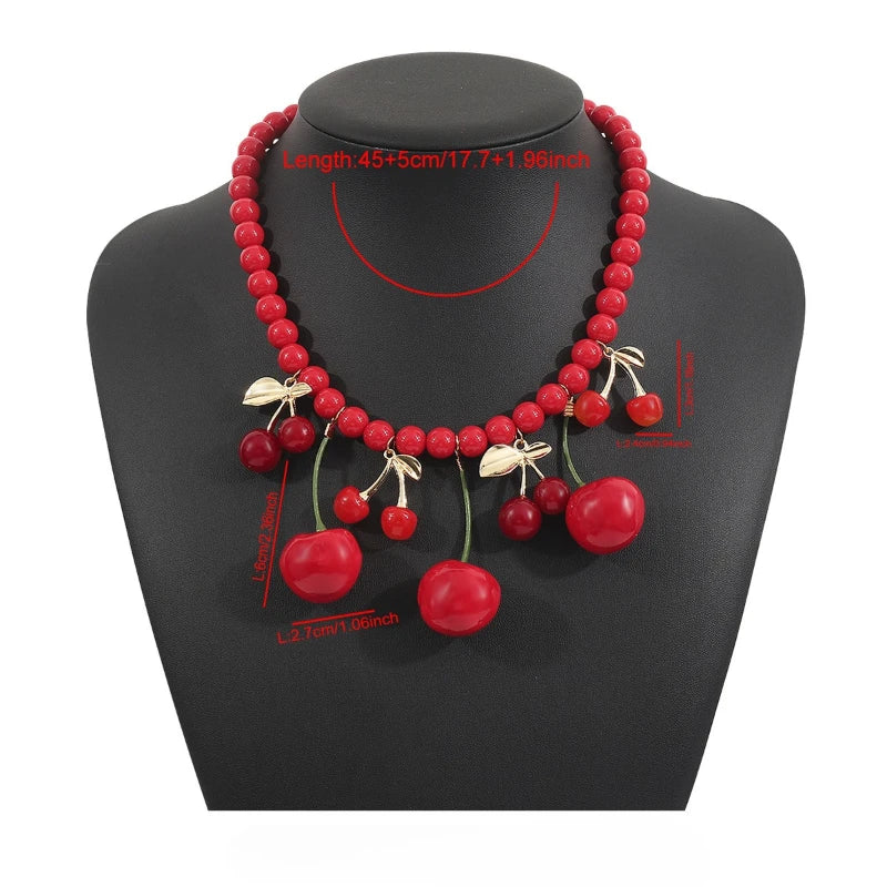 Red Fruit Cherry Pendants